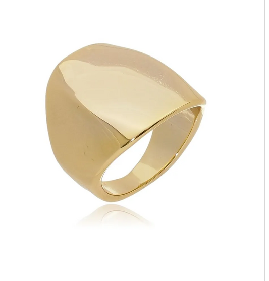 Anel Chapado Dourado Tam 15