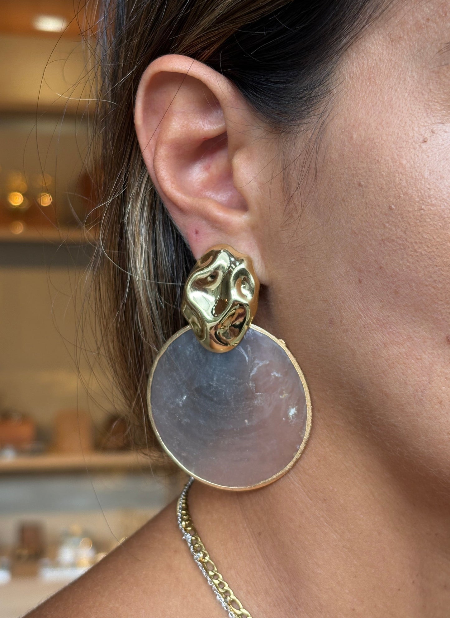 Brinco Verano Círculo Madrepérola