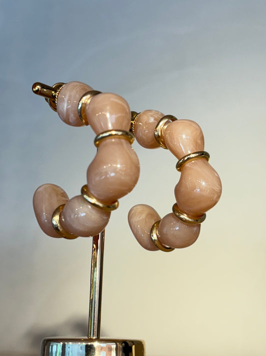 Brinco Argola Lá Isla Pérolas Pérolas Brown