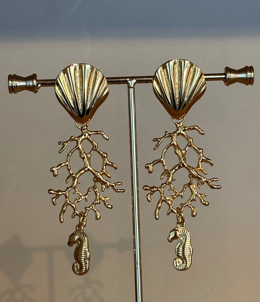 Brinco Coral Seahorse