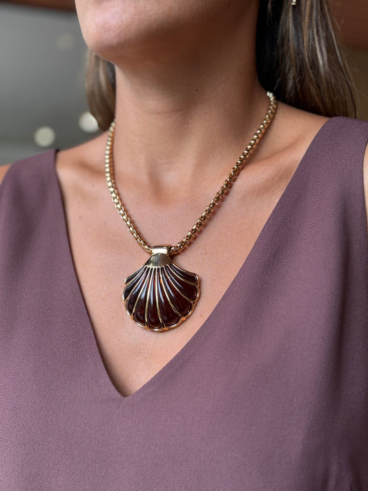 Colar Verano Shell Marrom