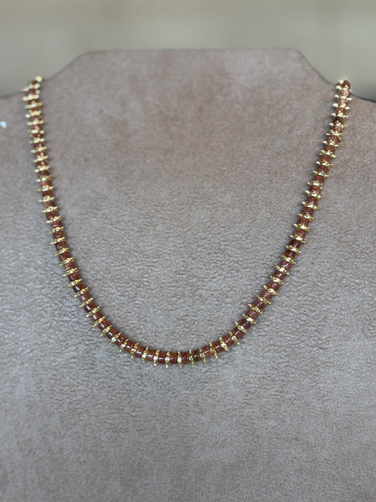 Colar Disc Colors Marrom