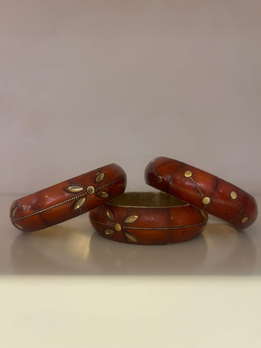 Bracelete Resina Vintage Marrom