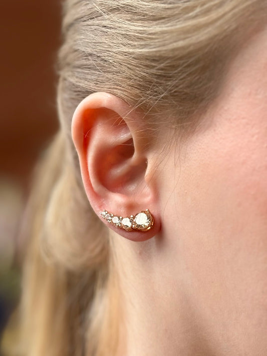 Brinco Earcuff Zircônia Champagne