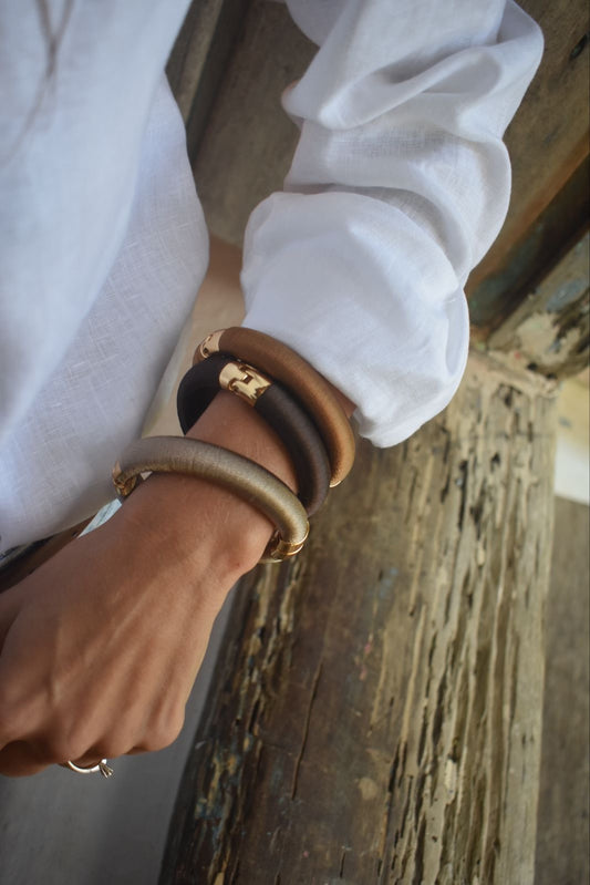 Bracelete Gaya Tecido Bronze