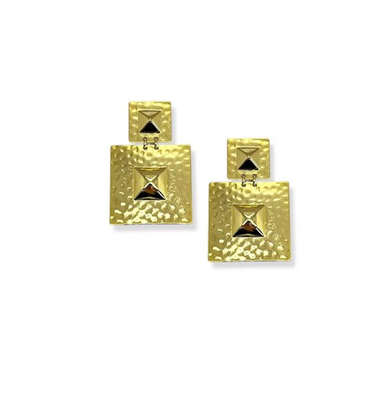 Brinco Double Square Dourado