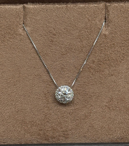 Colar Solitário Moissanite Cravejado