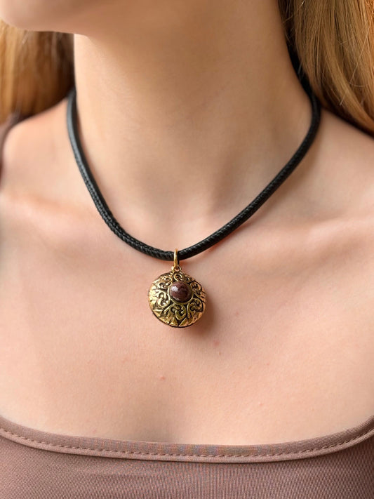 Colar Choker Couro Black Auror