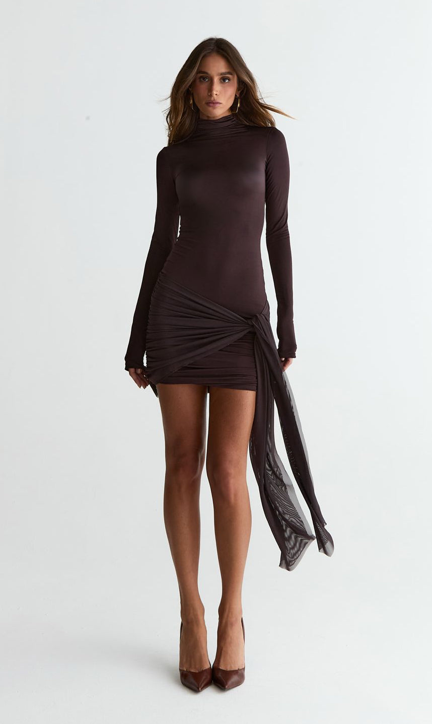VESTIDO TULE BETINA COFFEE