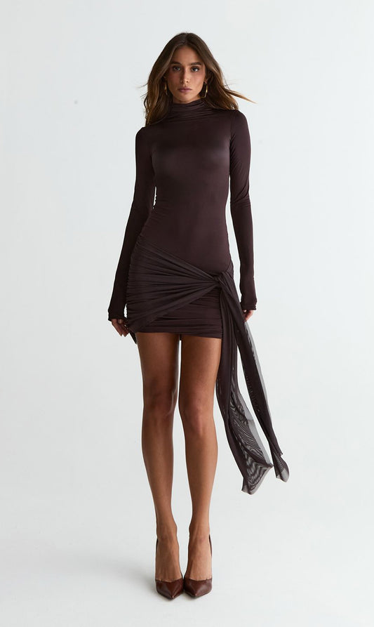 VESTIDO TULE BETINA COFFEE