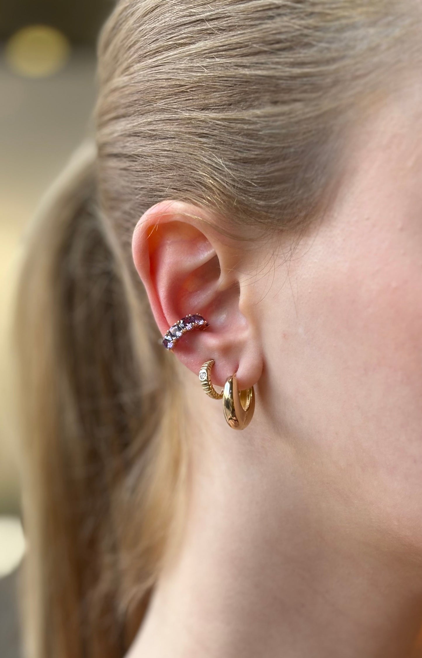 Brinco Piercing Gaya Ametista