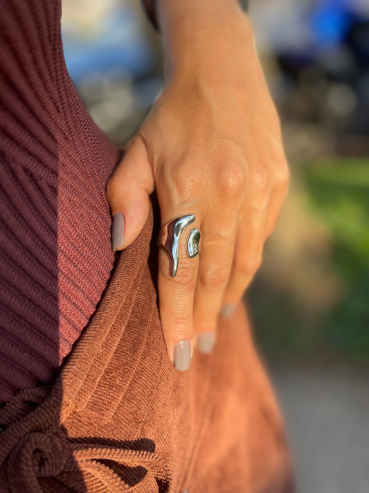 Anel Orgânico Nômade Prata