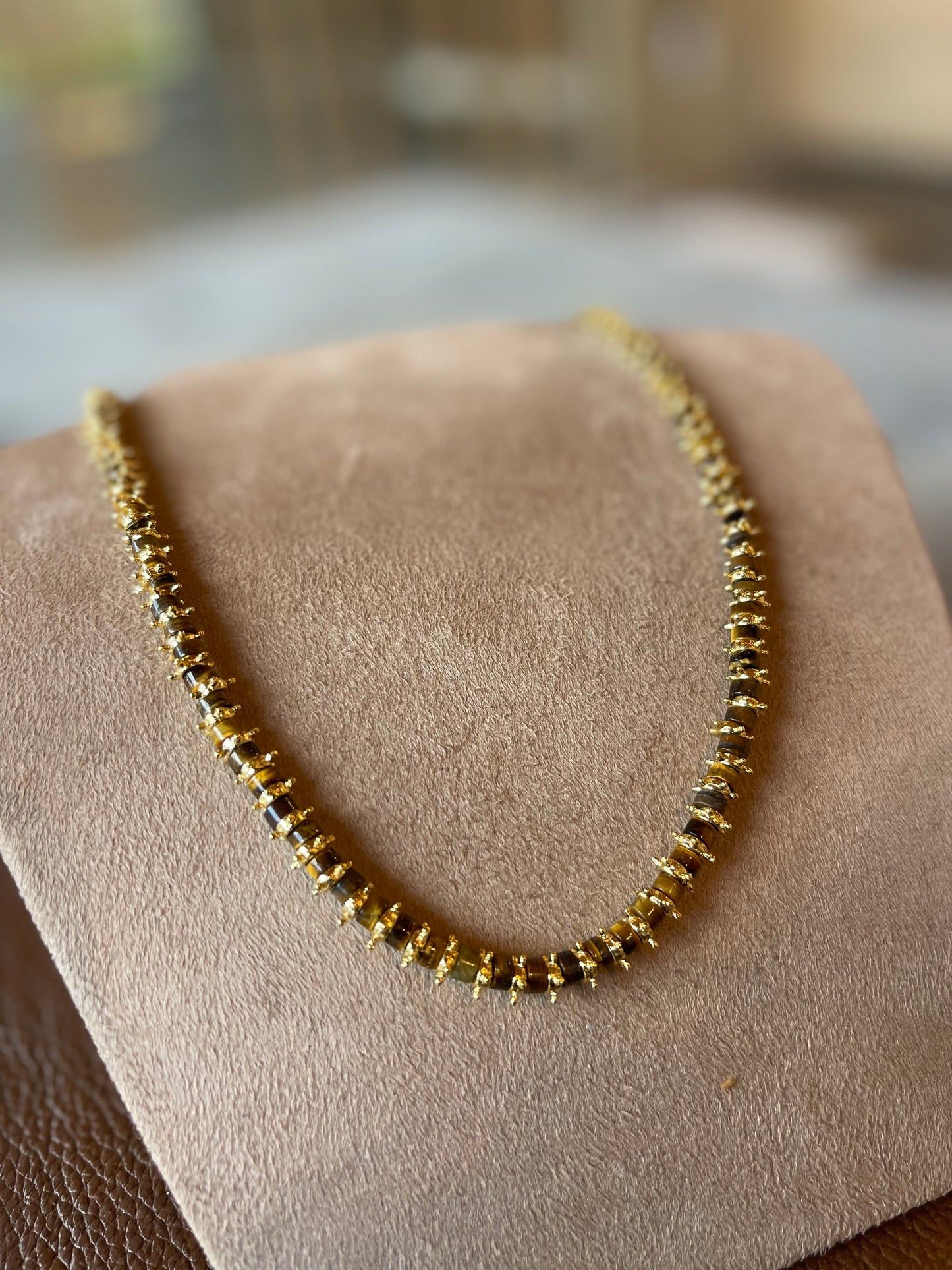 Colar Disc Colors Olho de Tigre