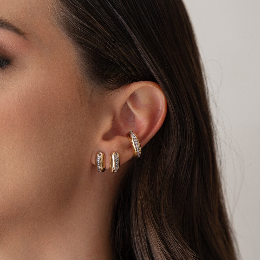 Brinco piercing linha cravejada