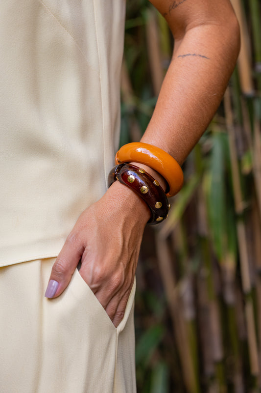 Bracelete Nômade Esmaltado Marrom