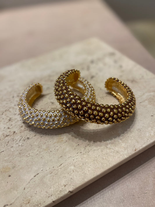 Bracelete Rígido Trama Marrom