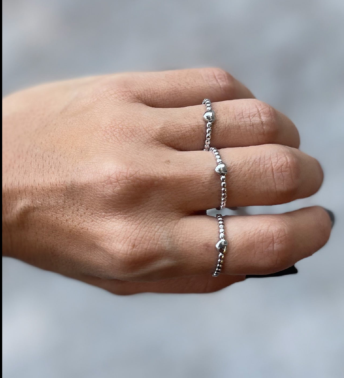 Anel Energy Coração Prata Tam 19