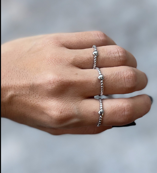 Anel Energy Coração Prata Tam 19