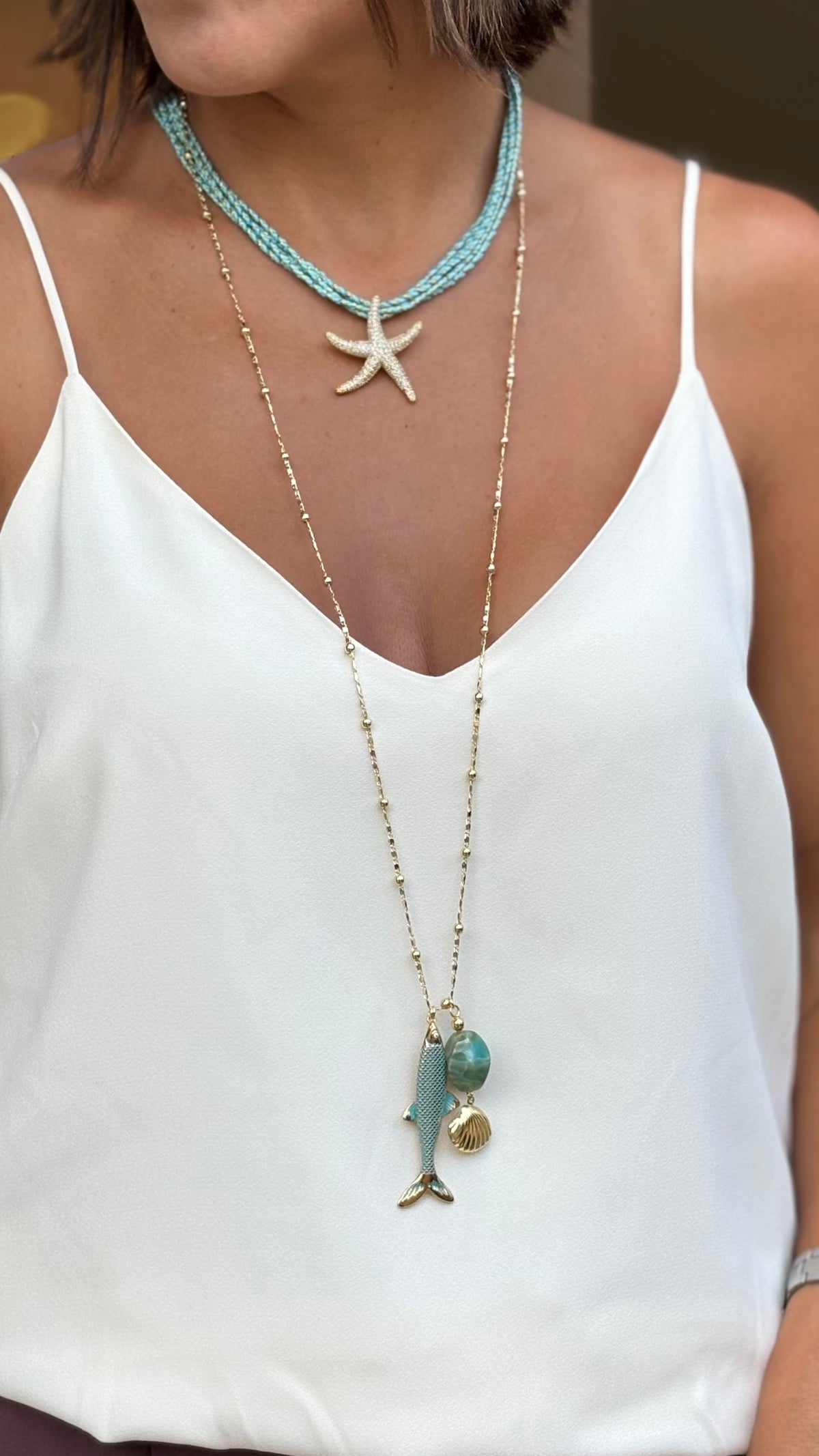 Colar Cordas Pingente Estrela Auror