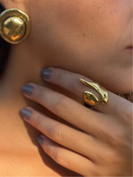 Anel Orgânico Nômade Dourado