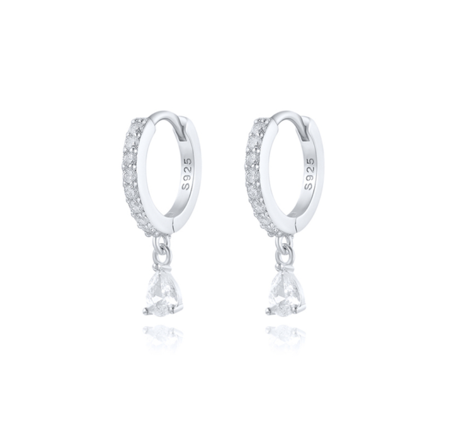 Brinco argola gotinha prata