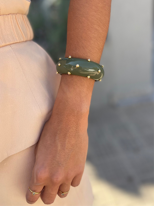 Bracelete Nômade Cravejado Verde