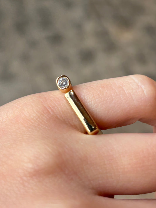 Anel Serene Mindinho Ponto De Luz