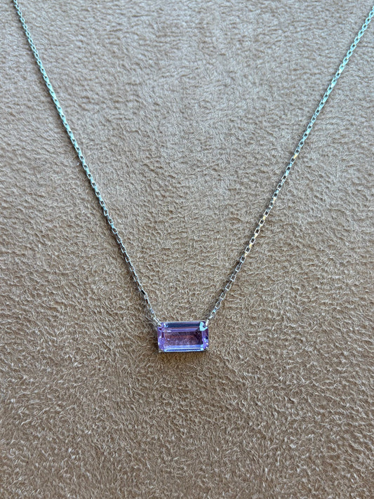 Colar Ret Ametista Prata