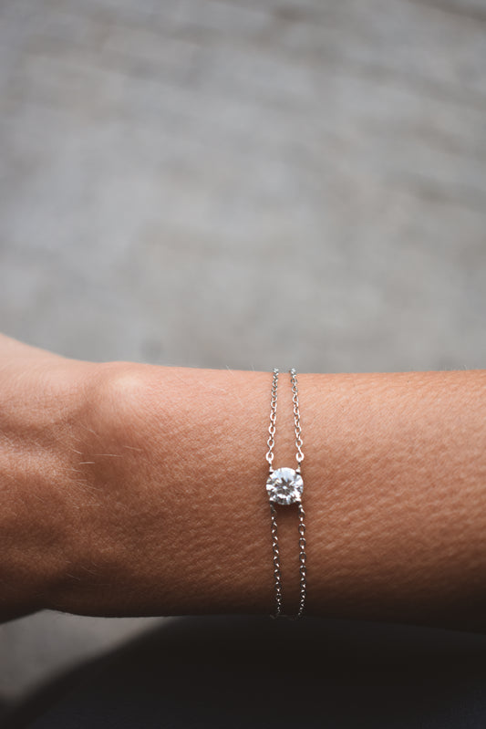Pulseira ponto de luz moissanite