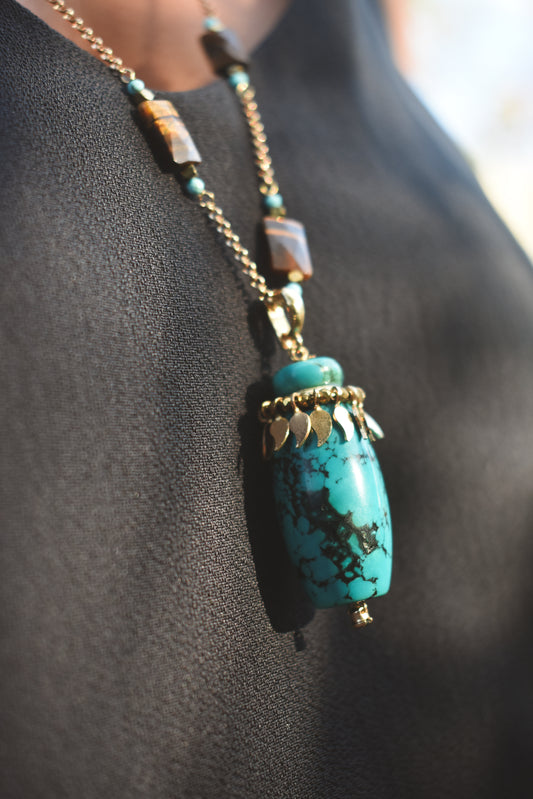 Pingente Boho turquesa