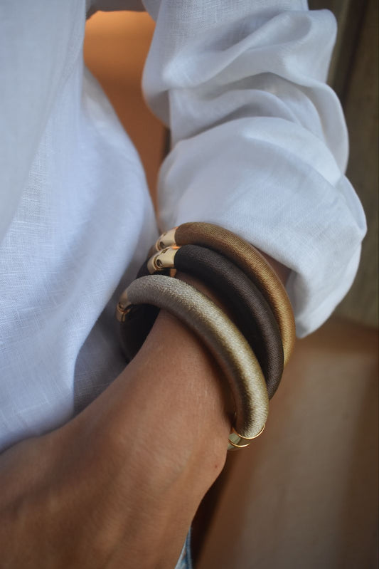 Bracelete Gaya Tecido Bronze
