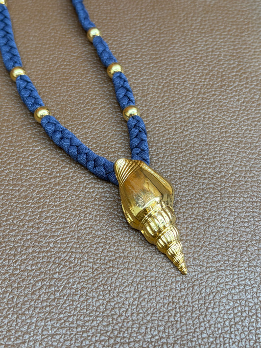 Colar Isla Tecido Shell Marinho