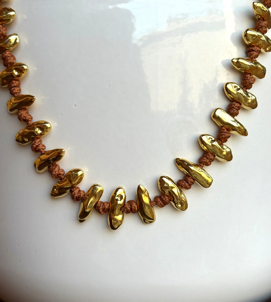 Colar Spring Corda Marrom