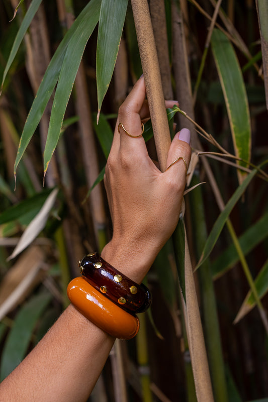 Bracelete Nômade Esmaltado Marrom