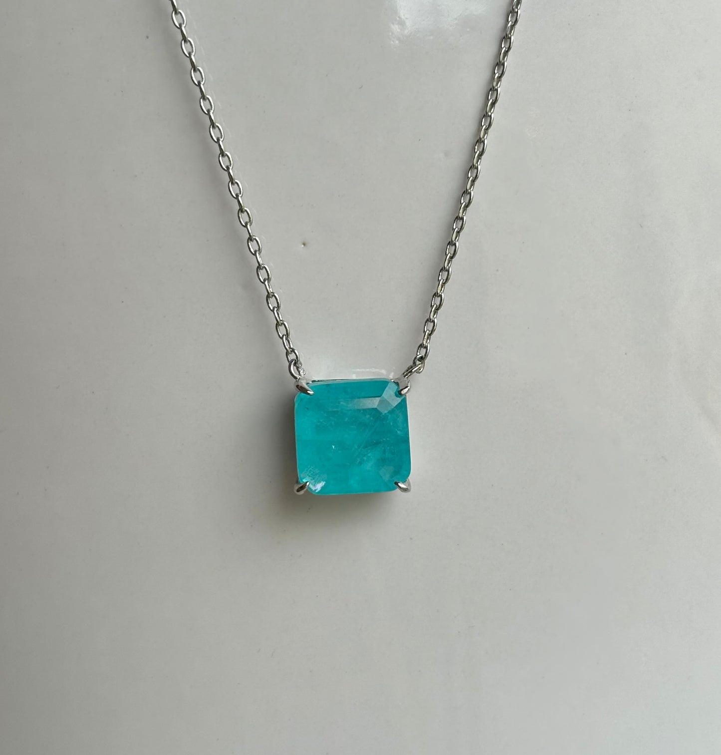 Colar Zircônia Fusion Quadrada Prata