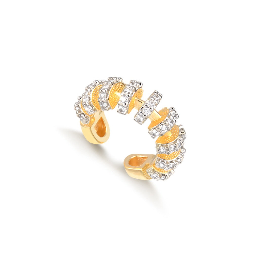 Brinco piercing trilho cravejado