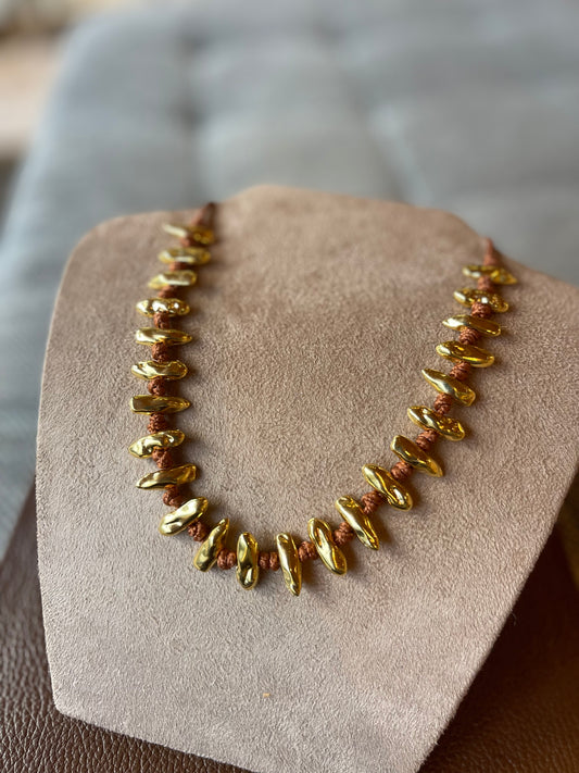 Colar Spring Corda Marrom
