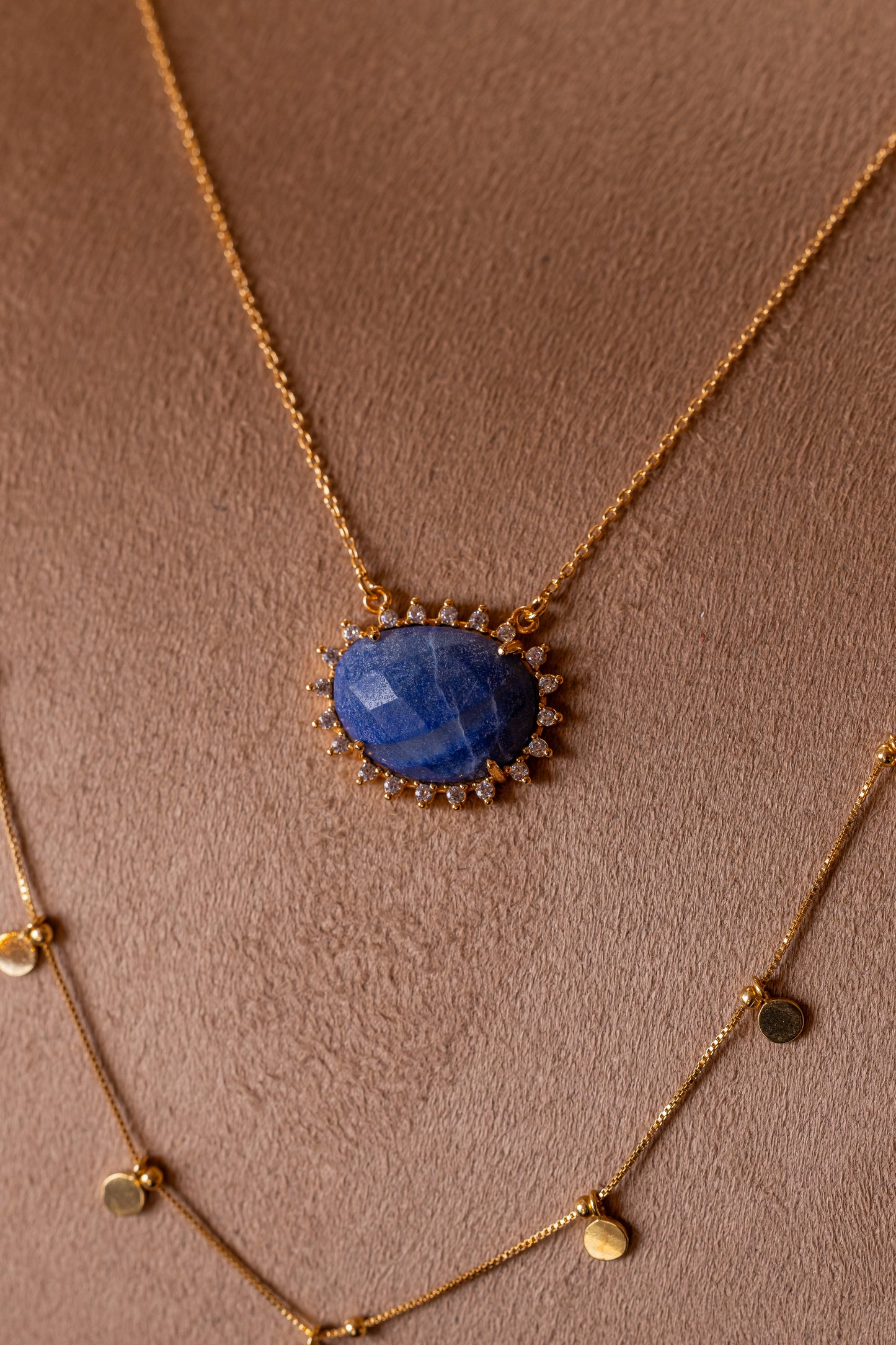 Colar Botton Sodalita Cravejada