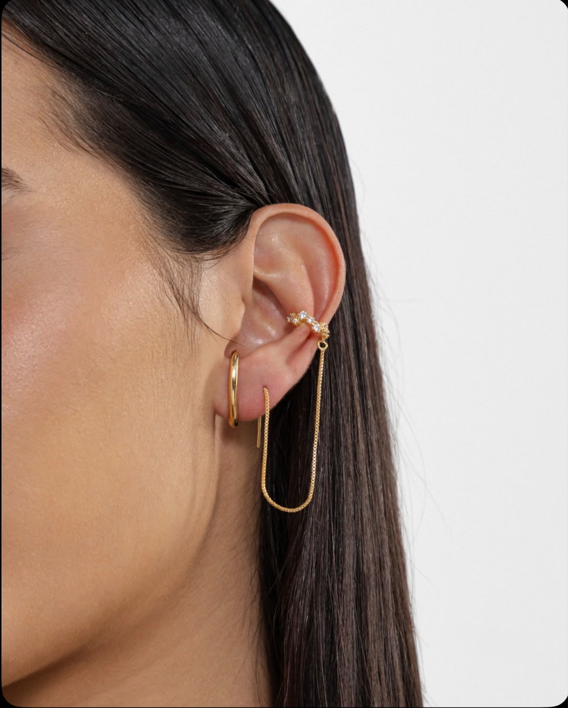 Brinco piercing fio pontos de luz