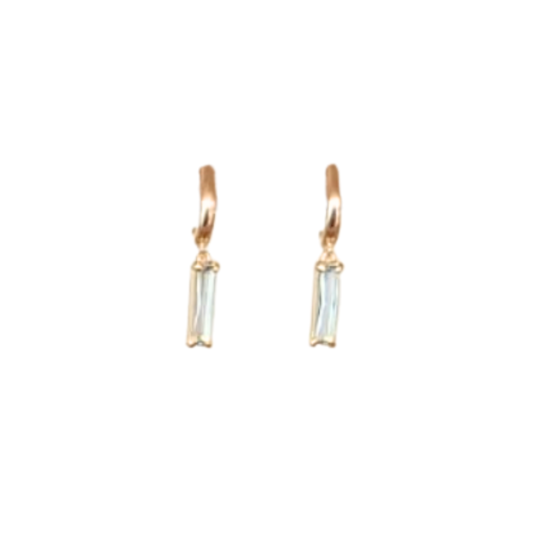 Brinco Argola Zircônia Azul claro