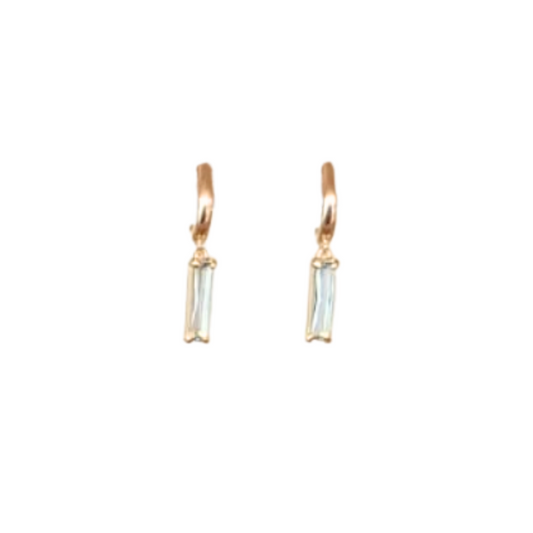 Brinco Argola Zircônia Azul claro