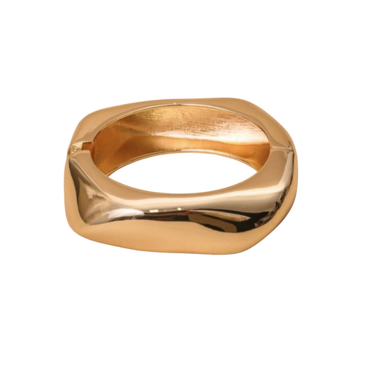 Bracelete quadrado orgânico dourado