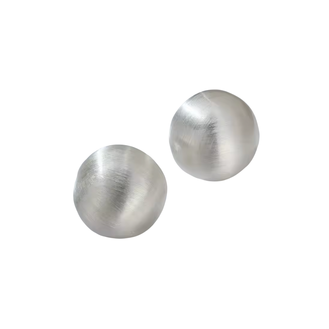 Brinco Bottom Fosco Redondo Prata